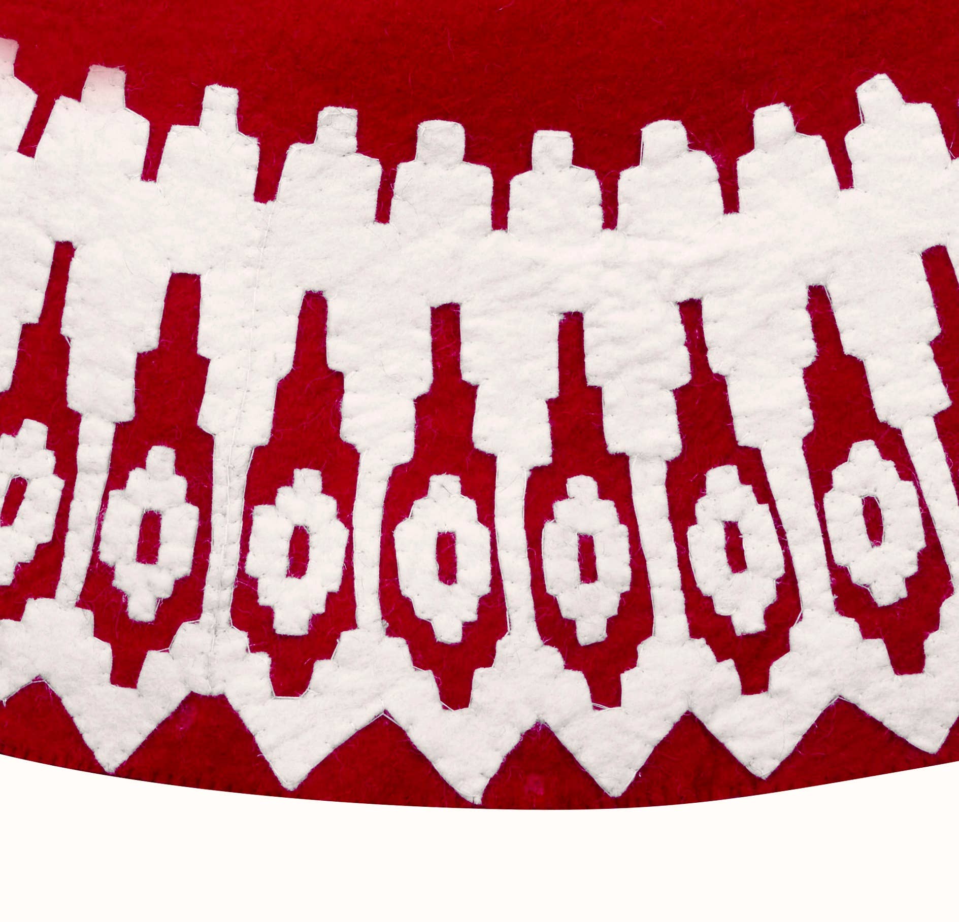 Arcadia Home - Wholesale Tree Skirt - Handmade Felt Christmas Tree Skirt - Red Scandinavian Design3