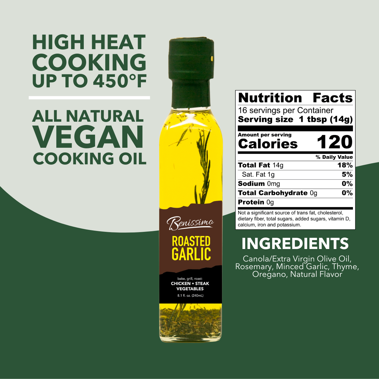 Benissimo - Wholesale Cooking Oil - Roasted Garlic Oil 8.1 oz2