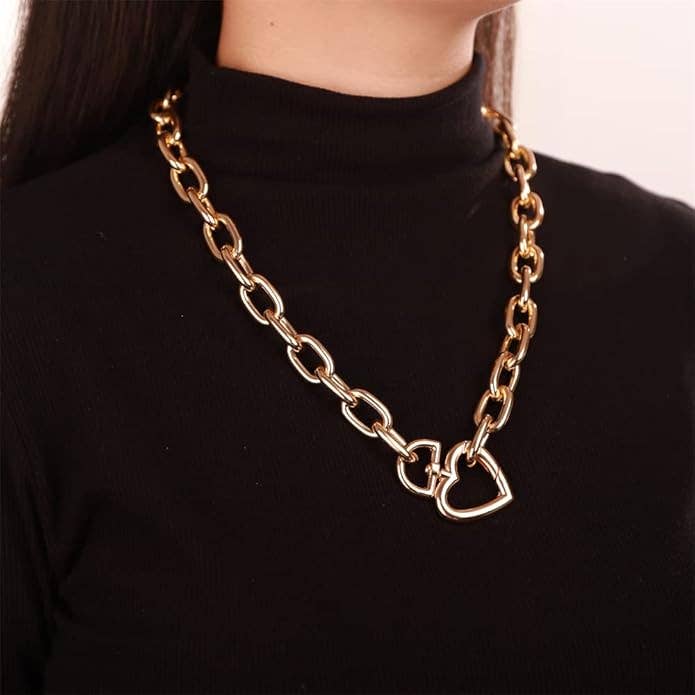 Gemscape UK – wholesale Choker/collar – Beautiful Heart Trendy Choker Chunky Stylish Gold Necklace8