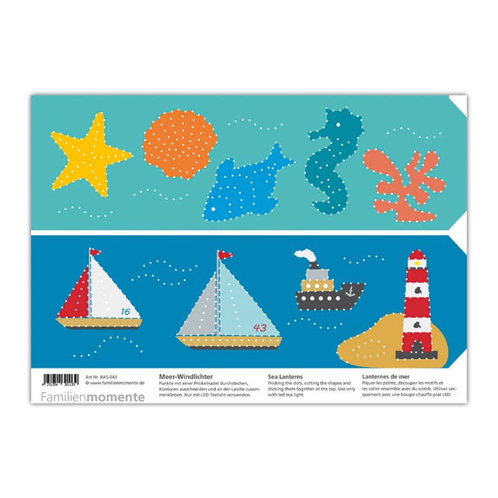 Craft Sheet Prickel-Sea Lanterns, loose, from 10 pieces for wholesale by Familienmomente