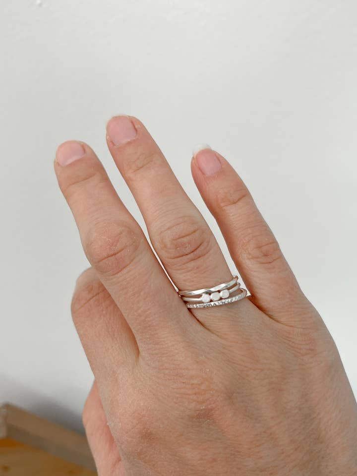 Set of three sterling silver stacking rings for wholesale by Tina Welsch Jewelry