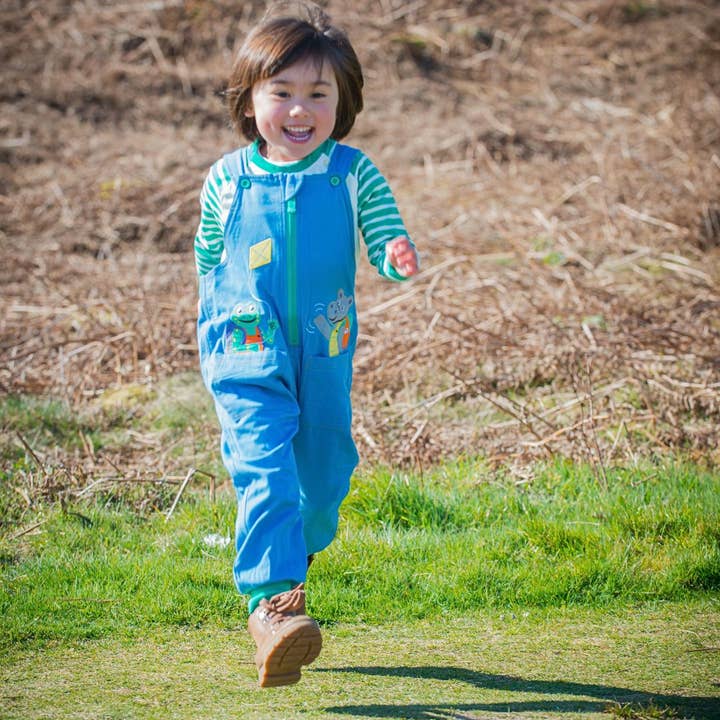 Ducky Zebra: Sustainable Kids' Clothes - Wholesale Overalls - Kids - 'More Moor!' Organic Cotton Kids Dungarees1