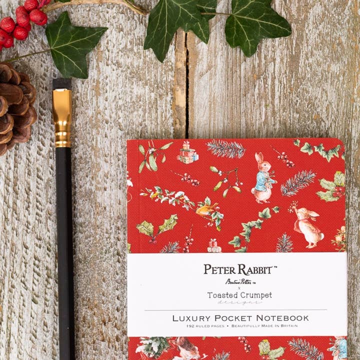 Peter Rabbit "A Christmas Wish" A6 Lined Pocket Notebook for wholesale by Toasted Crumpet