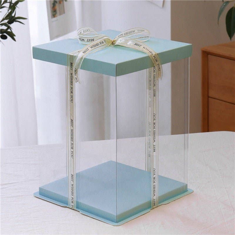 Elegant Design Supply - Vente Coffrets cadeaux - Grande boîte carrée transparente et claire avec base et couvercle11