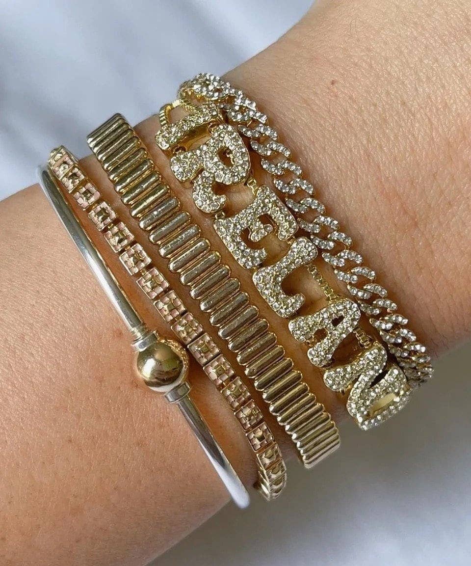 ZEN&CO Studio - Wholesale Charm/Dangle Bracelet - INDIE Personalized Nameplate charm bracelet,  Sterling Silver, 18K Gold Plated, Freshwater Pearl, Nature Stone5