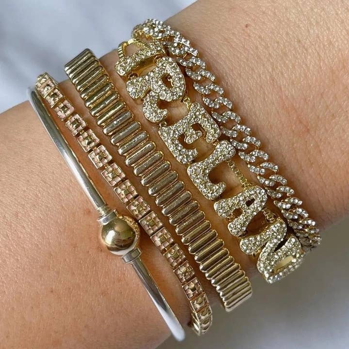 ZEN&CO Studio - Wholesale Charm/Dangle Bracelet - INDIE Personalized Nameplate charm bracelet, Sterling Silver, 18K Gold Plated, Freshwater Pearl, Nature Stone5