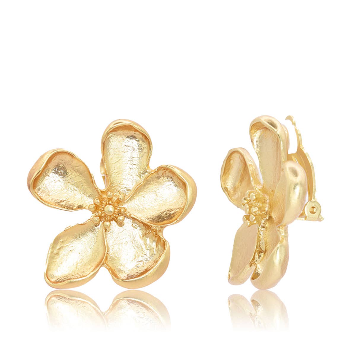 KARINE SULTAN - Wholesale Clip-On Earrings - Large Flower Clip-On Earrings - Large & Eye-Catching0