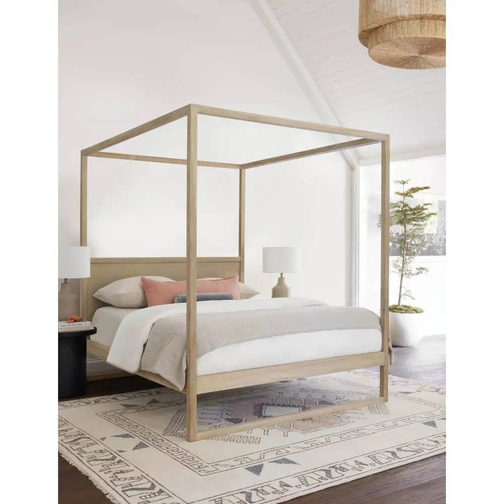 LOOMLAN - Wholesale Bed - Teak Wood Canopy Poster Bed King or Queen