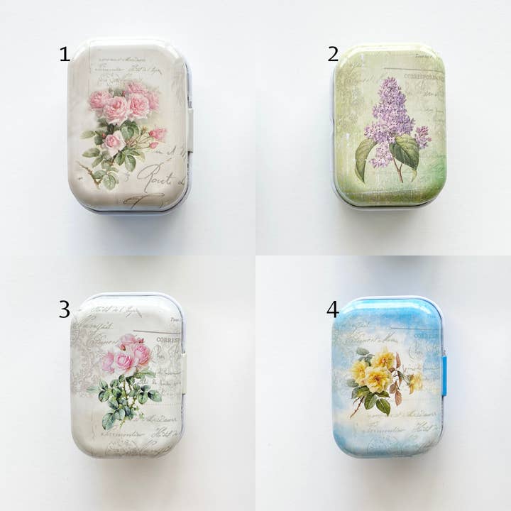 Eight22Crafts - Wholesale Embroidery/Cross Stitch Supplies - Magnetic Needle Tin, Floral Needle Case, Needle Storage3
