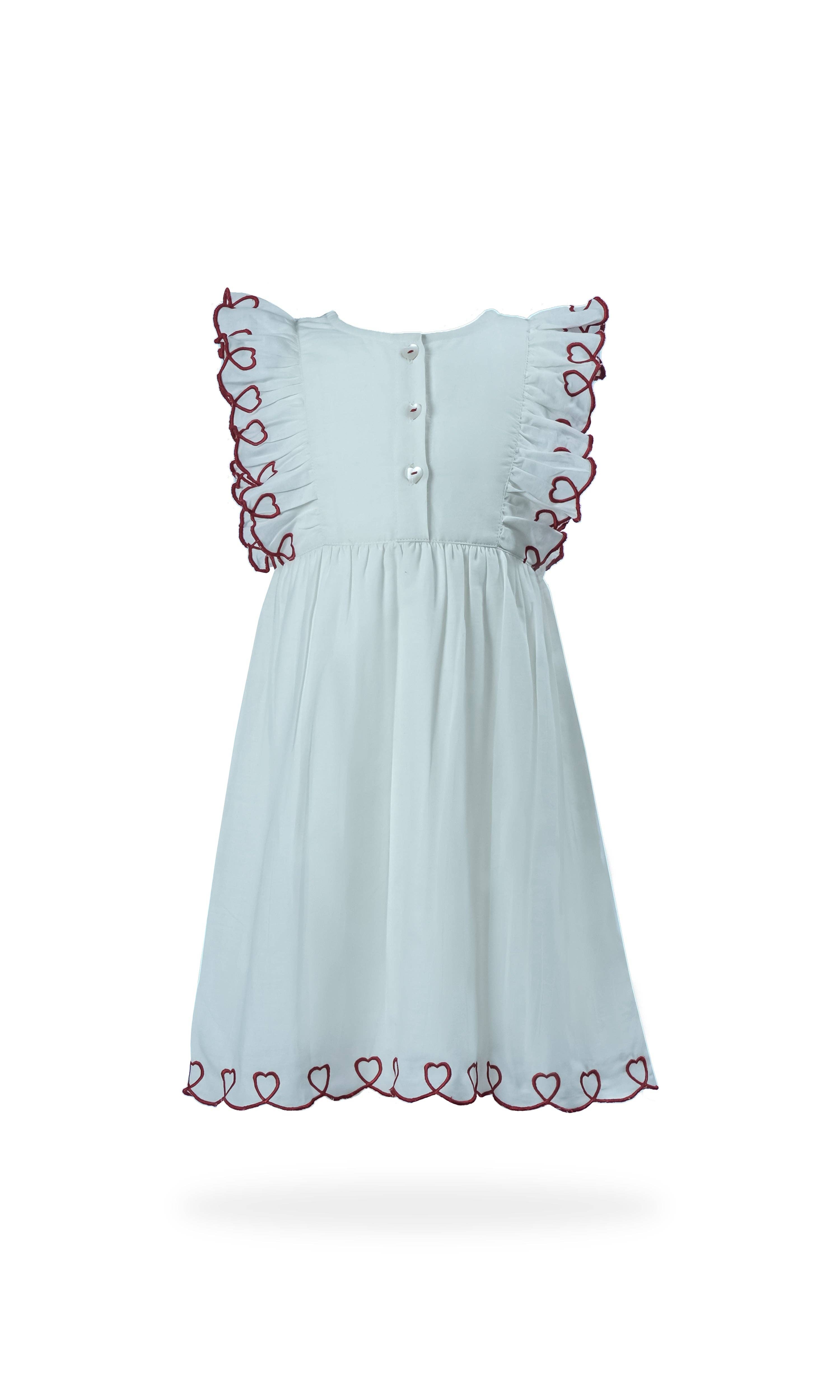 Yo Baby - Wholesale Dress - Kids - Heart Emroidered Gathered Dress4