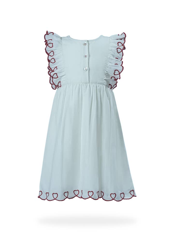 Yo Baby - Wholesale Dress - Kids - Heart Emroidered Gathered Dress4