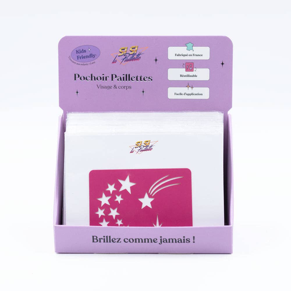 SI SI LA PAILLETTE – Großhandel Körper-Glitzer/-Schimmer – Schablonen-Set