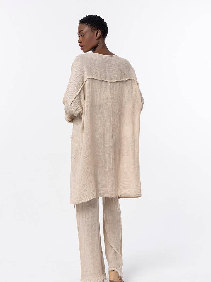 3190 Bohemian Oversized Cotton Shirt for wholesale by Blanca