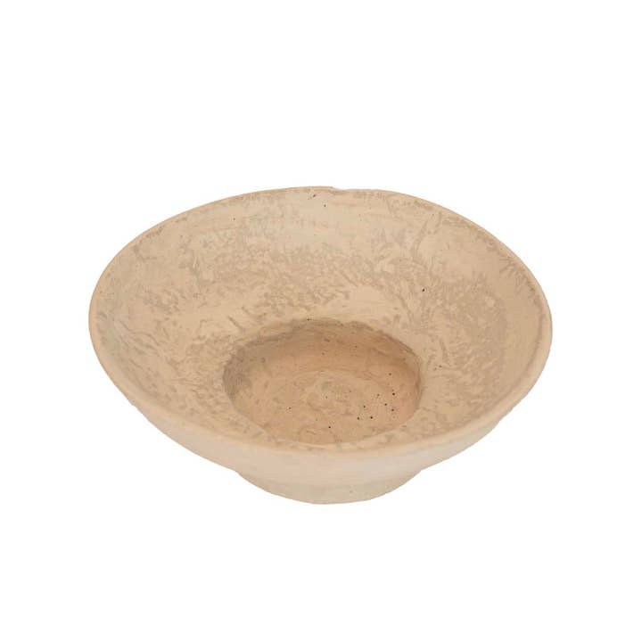 Foreside Home & Garden - Wholesale Decorative Plate/Dish/Bowl - Turner Footed Decorative Bowl Cream Paper Mache