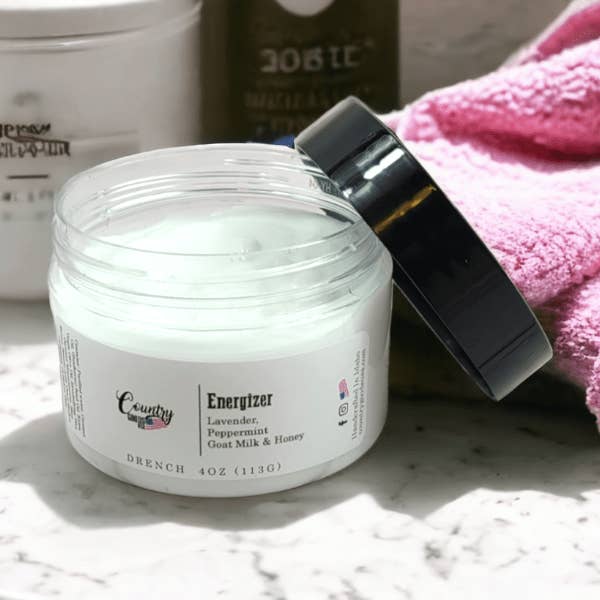 Energizer Drench - Lotion pour le corps au lait de chèvre et au miel pour la vente par Country Goods USA