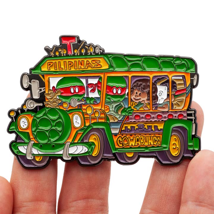 Little Shop of Pins – Engroshandel Reversnål/knap – Jeepney Kultura Green Machin Pin Sæt (FAHM Edition)2