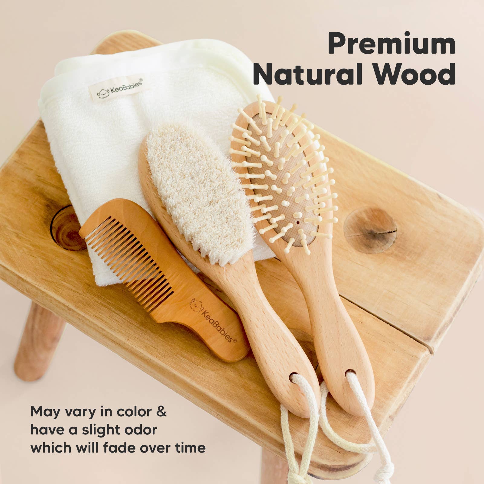 Noyer Ensemble brosse à cheveux et peigne pour bébé KeaBabies en vente sur Faire6