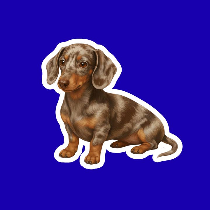 Dachshund Chocolate Dapple Watercolor Style - Vinyl Stickers for wholesale by Designs by Mysh