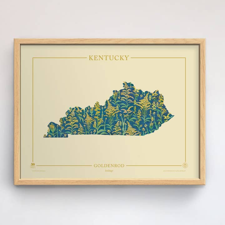 Stampa botanica nativa del Kentucky per la vendita all'ingrosso da parte di 50 States of Beauty