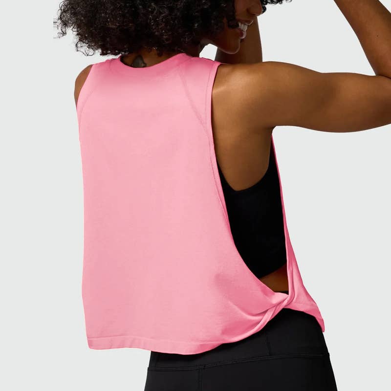 WONDERXFANS - Wholesale Athletic Top - Women's - Loose Sleeveless Side Vents Yoga tank top6