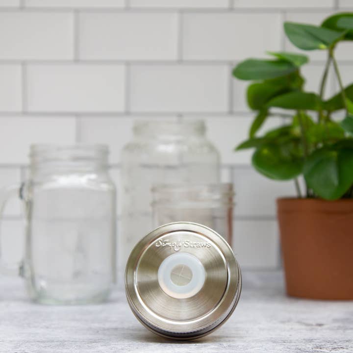 Simply Straws - Wholesale Jar - 4.0 Mason Jar Straw Lid - Regular Mouth0