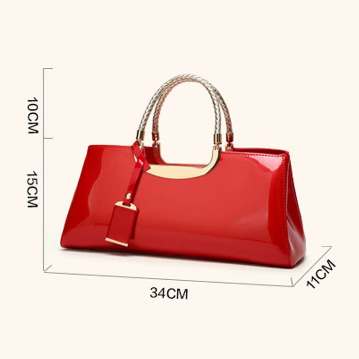 ACCITY - Wholesale Top Handle Bag - Women's - FASHIONABLE EVENING GLOSSY PATENT LEATHER TOTE_CWAB2635