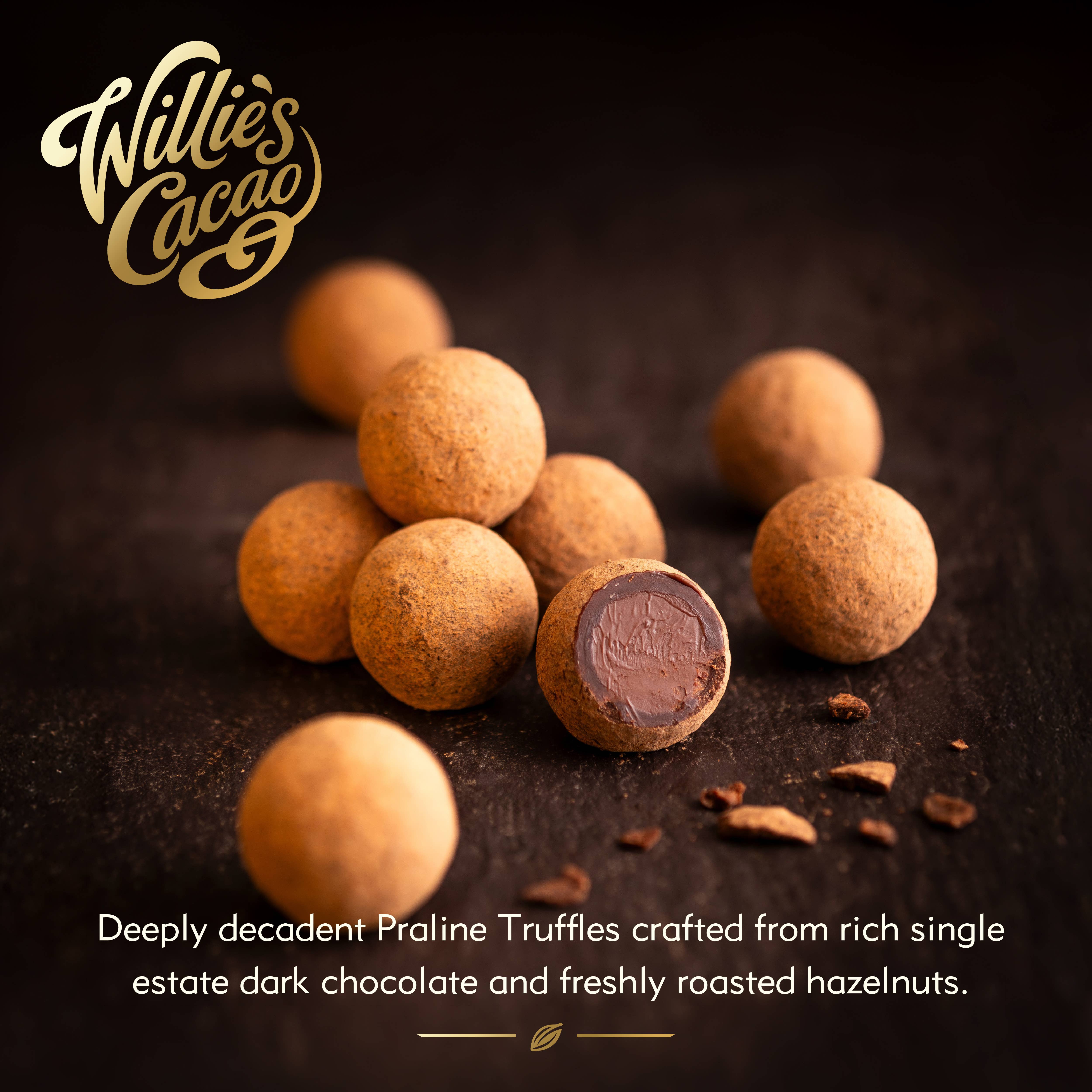 Willie's Cacao USA - Wholesale Chocolate Box - Vegan Dark Chocolate Praline Truffles With Sea Salt Gift Box1