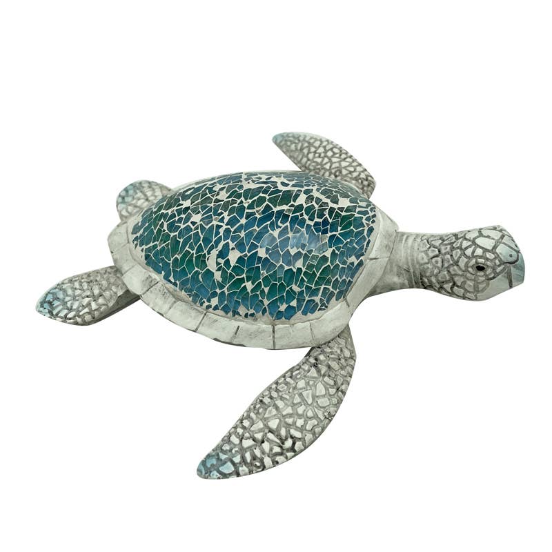 CB Home Collection - Wholesale Decorative Figurine - 6.25" Sea Turtle Blue and Green Mosaic Figurine4
