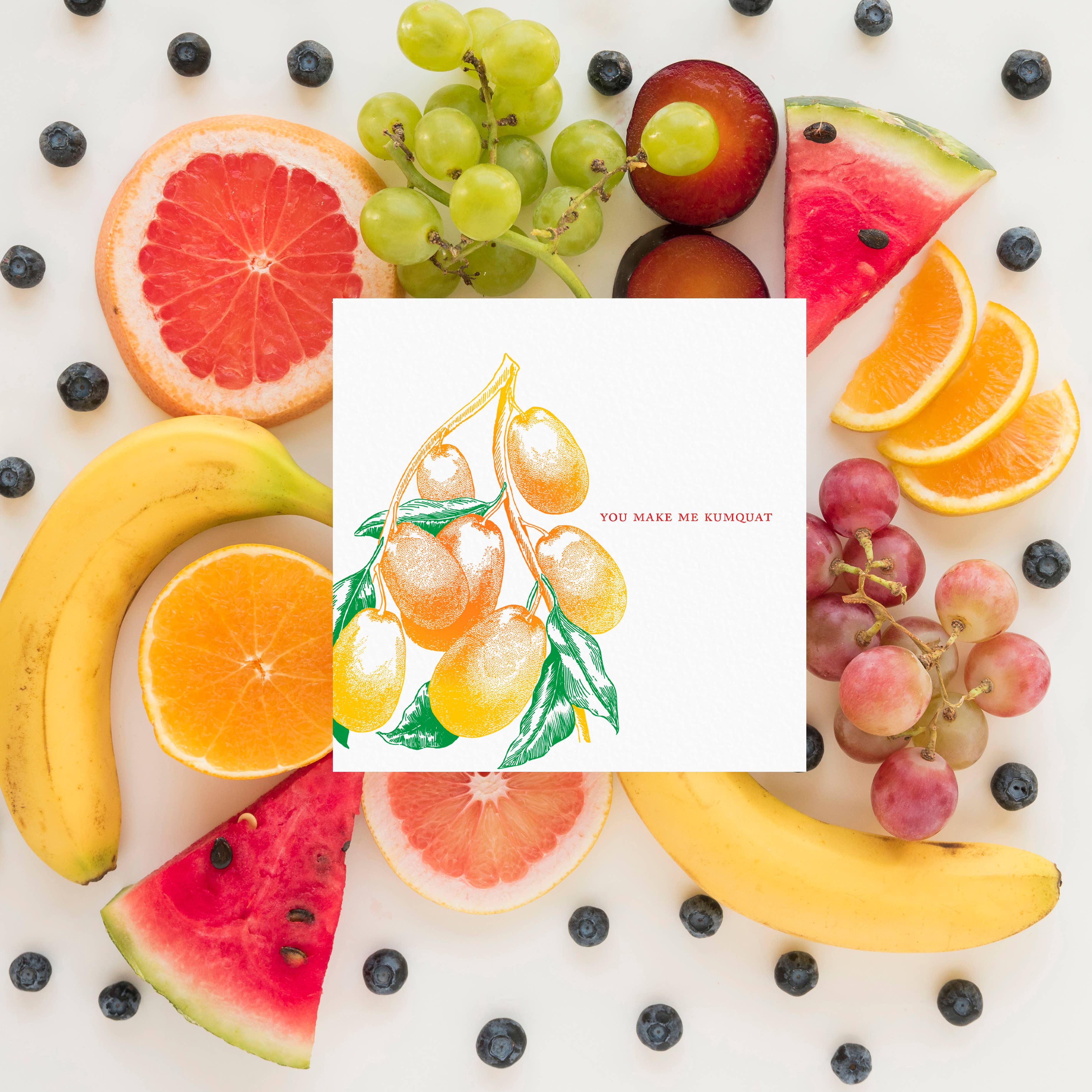 Ampersand M Studio - Vente Cartes de déclaration d'amour - Fais-moi sexy comme un kumquat Carte de Saint-Valentin3