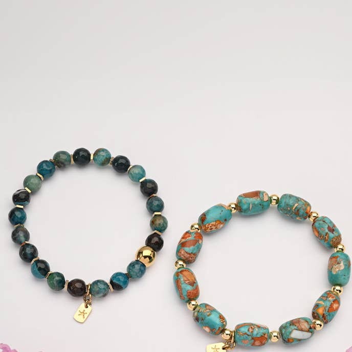 Starfish Project, Inc - Wholesale Beaded Bracelet - Ewa Beaded Green Agate Bracelet