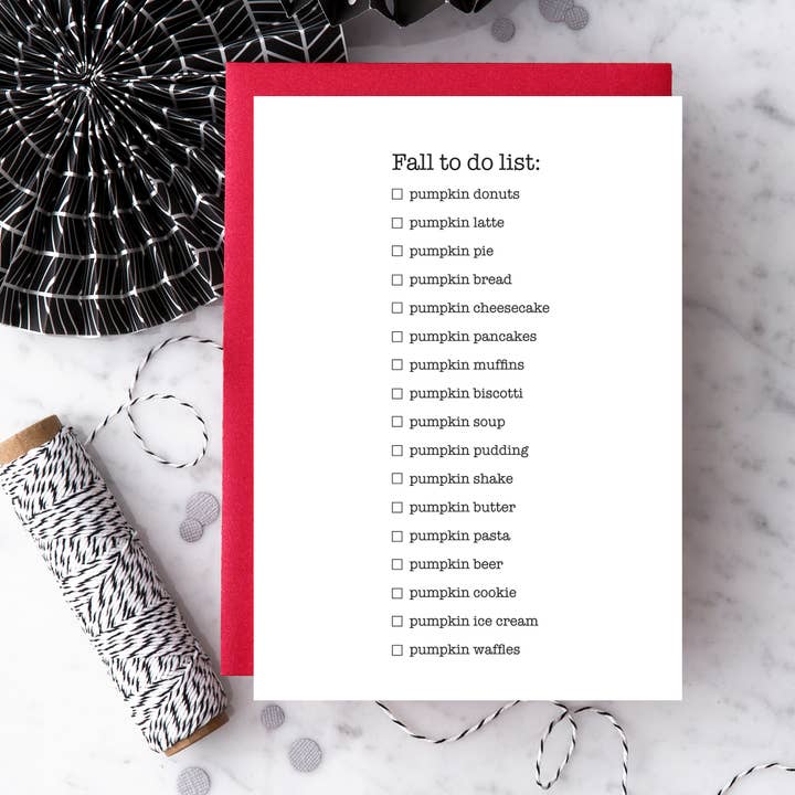 Cartão de saudação de Halloween da “lista de tarefas pendentes” por atacado de Design With Heart