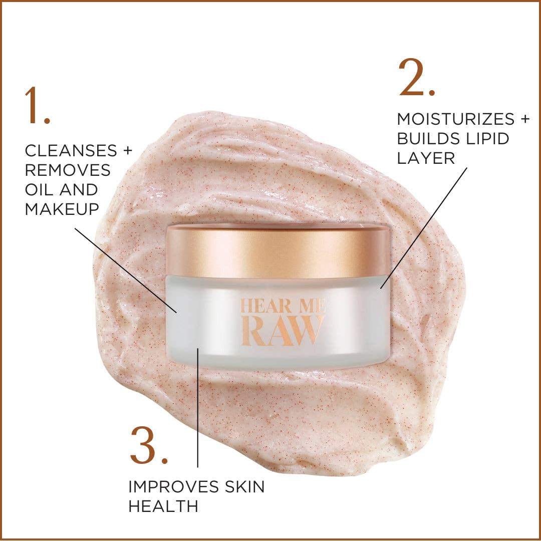 HEAR ME RAW - Wholesale Facial Cleanser - Good Clean Fungi Gentle Scrubbing Cleansing Balm - Jar + Pod2