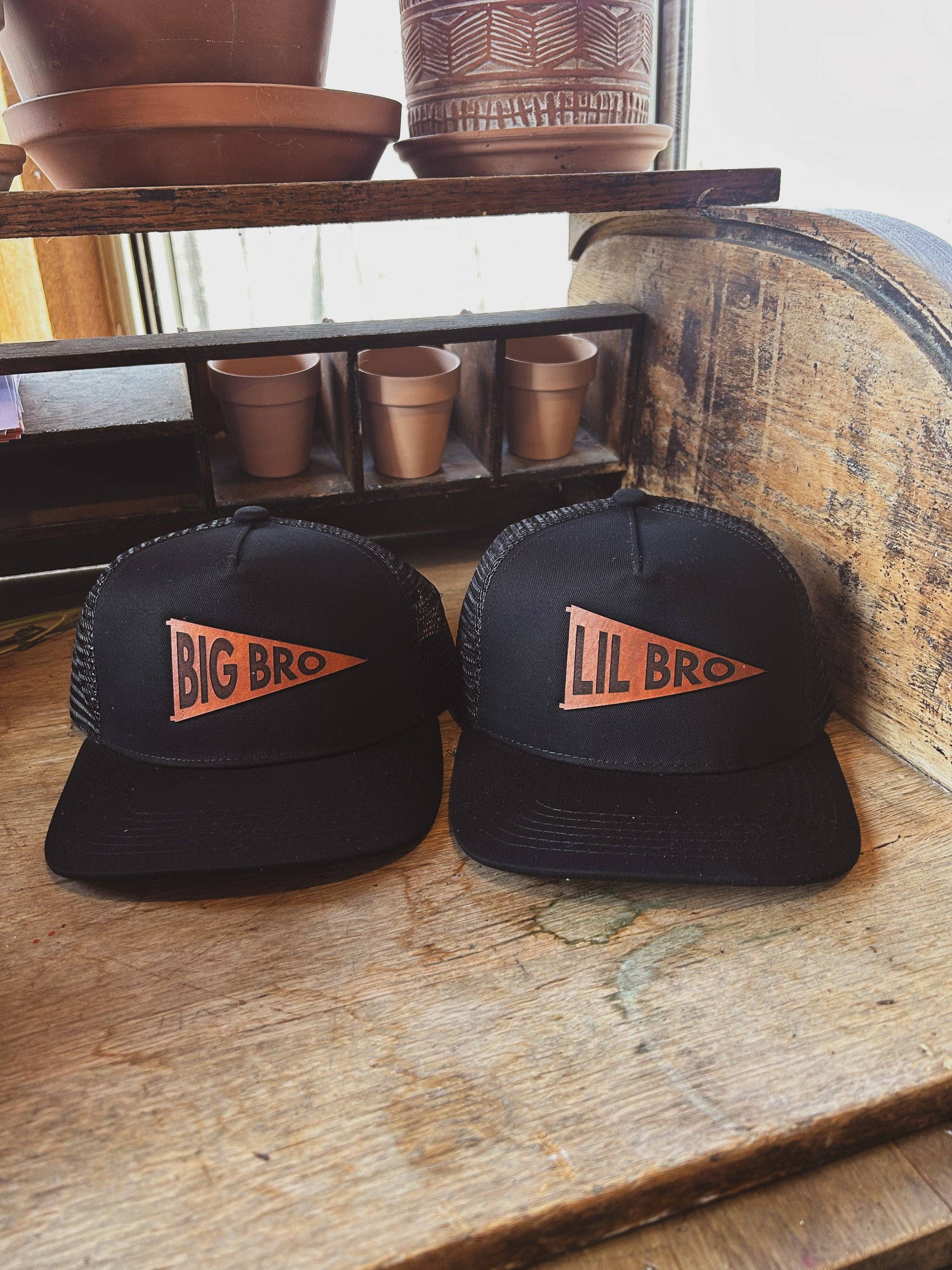 Left Grain - Wholesale Kids Hat - Kids - Big Bro and Lil Bro Pennant Leather Patch Kids Hat2