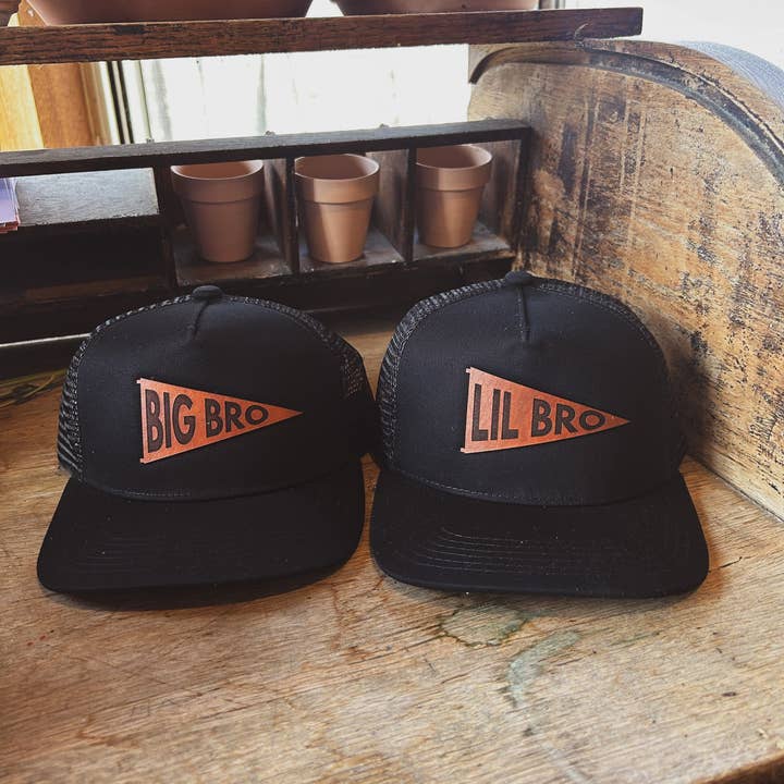 Left Grain - Wholesale Kids Hat - Kids - Big Bro and Lil Bro Pennant Leather Patch Kids Hat2