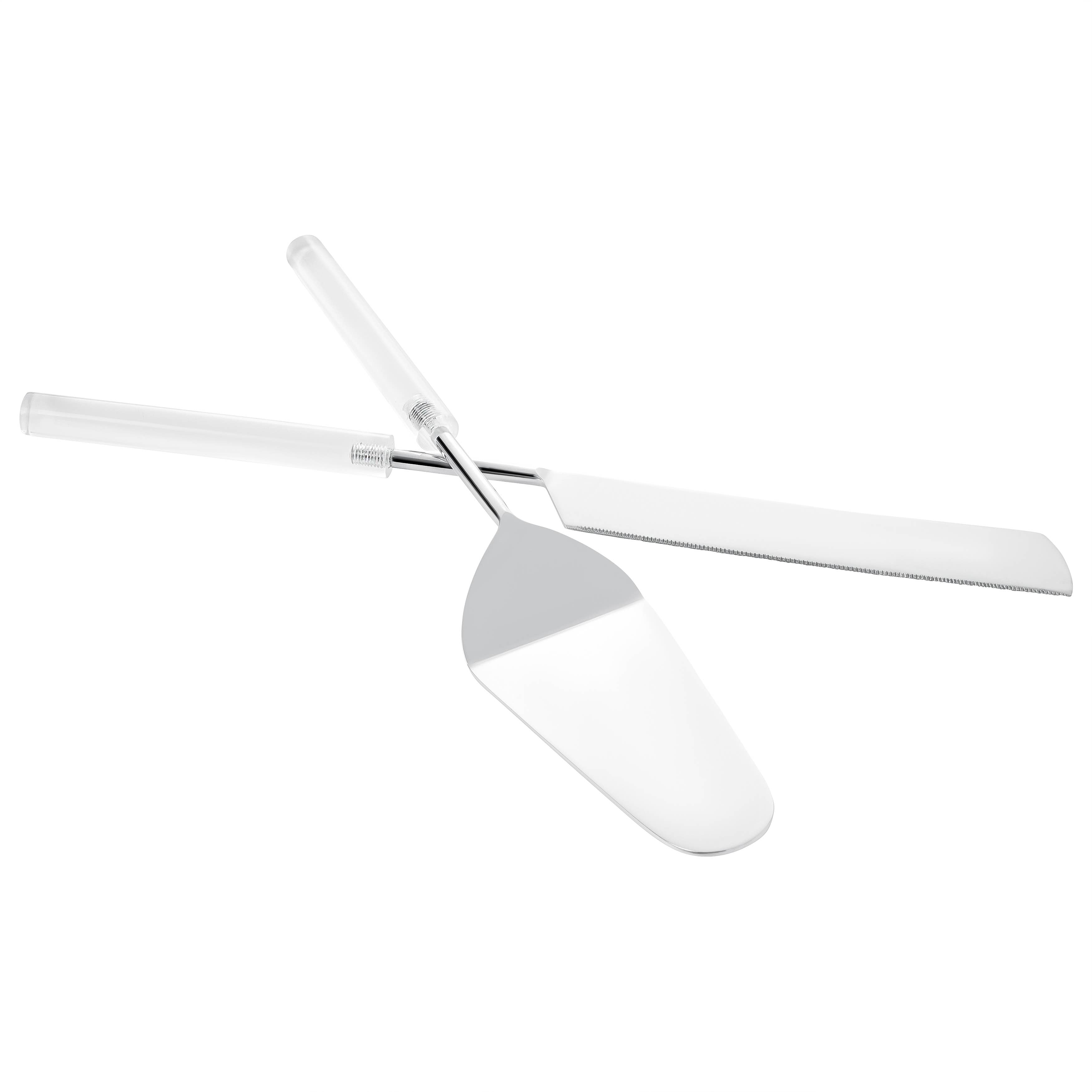 VIVIENCE – wholesale Serving utensil – Cake/Salad Server Set with Marble Handle2