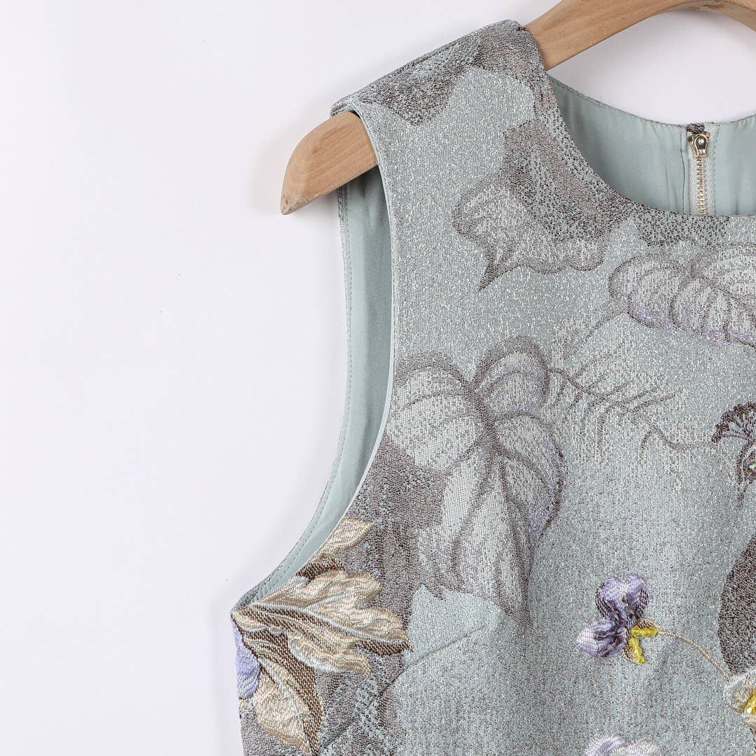 Productseeker - Wholesale Dress - Women's - DR940Y Summer Round Neck Hand-Beaded Floral Vest Dress11