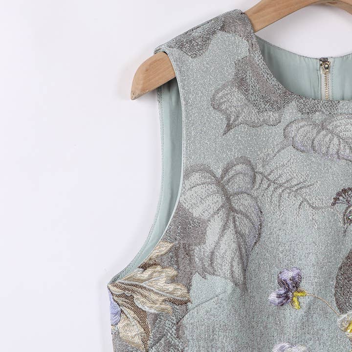 Productseeker - Wholesale Dress - Women's - DR940Y 2025 Elegant Beaded Jacquard Sleeveless A-Line Dress8