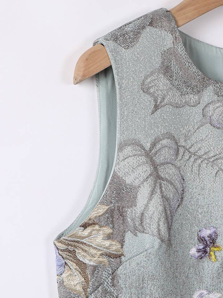 Productseeker – Großhandel Kleid – Damen – DR940Y Sommerkleid mit Rundhalsausschnitt und handperliertem Blumenmuster11