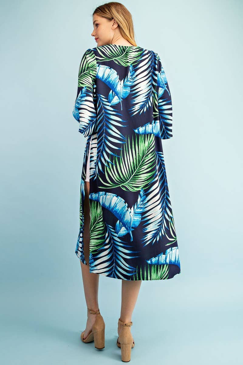 FSL Apparel – wholesale Kimono – Women's – SJ6444 - TROPICAL PRINTED CHIFFON KIMONO4