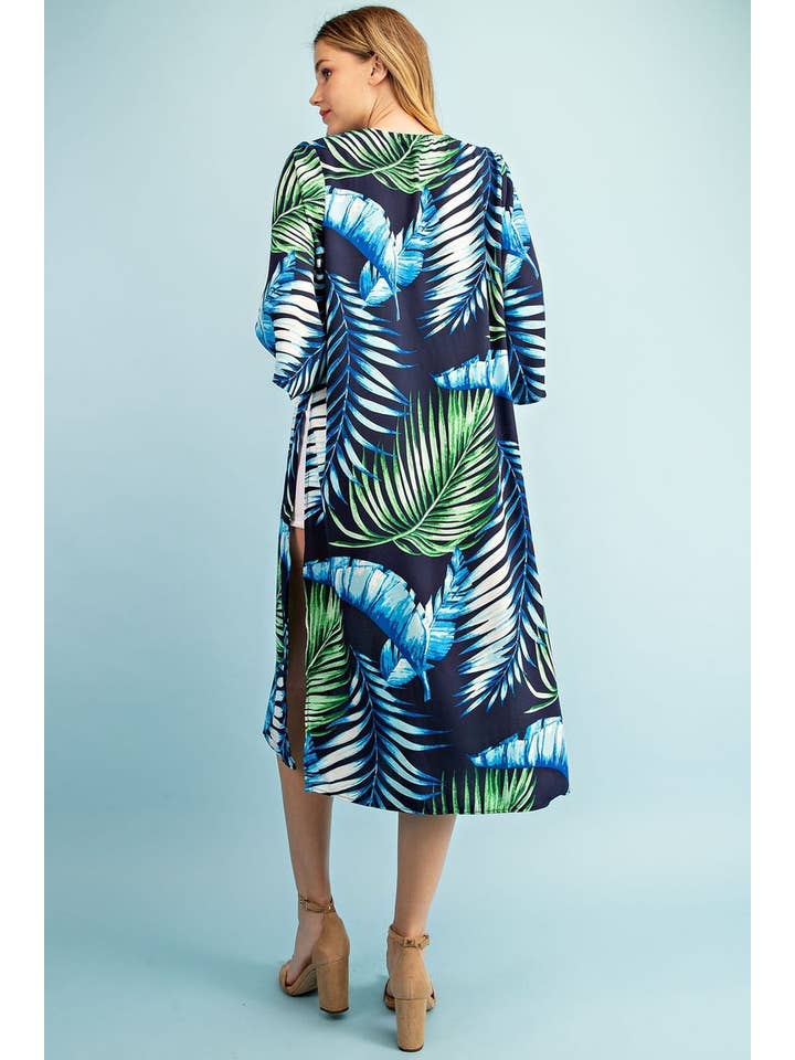 FSL Apparel – wholesale Kimono – Women's – SJ6444 - TROPICAL PRINTED CHIFFON KIMONO4