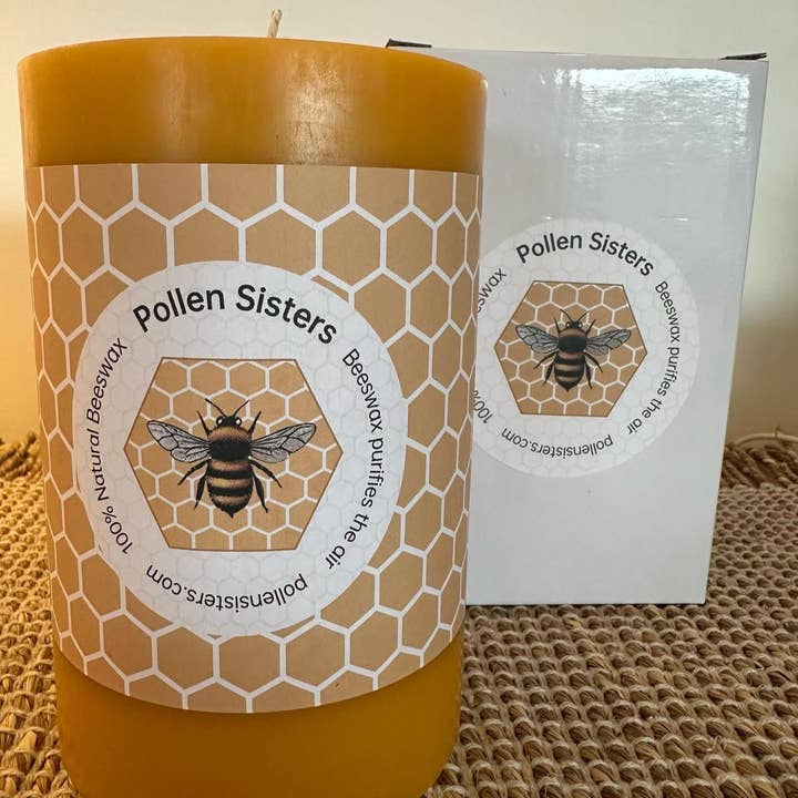 Pollen Sisters - Wholesale Pillar candle - Candle - Big Buzz - Large Pillar - 100% Pure Beeswax2
