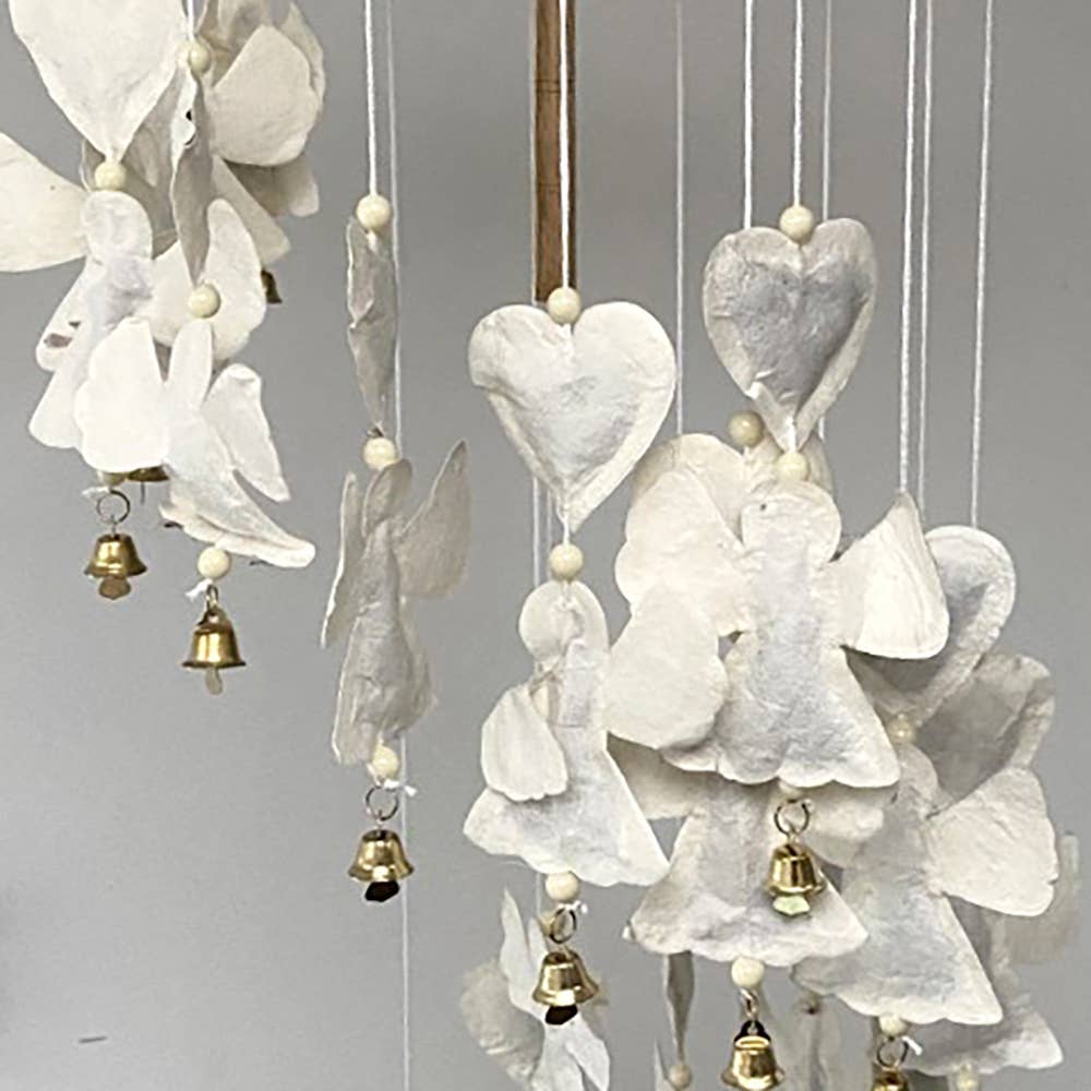 VIE - Vendita all'ingrosso Decorazione mobile - Mobile artigianale in carta di gelso, cuore e farfalla, 50x20 cm6