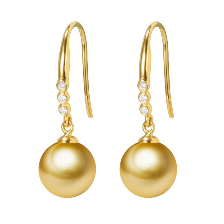 G18K Diamonds City Style Pearl Earrings for wholesale by Timeless Pearl