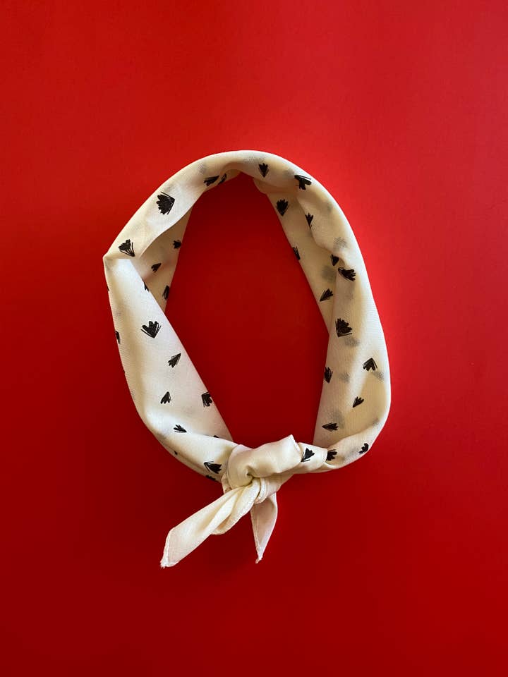 Flowers Natural Colored Bandana with Black for wholesale by Son Bandana