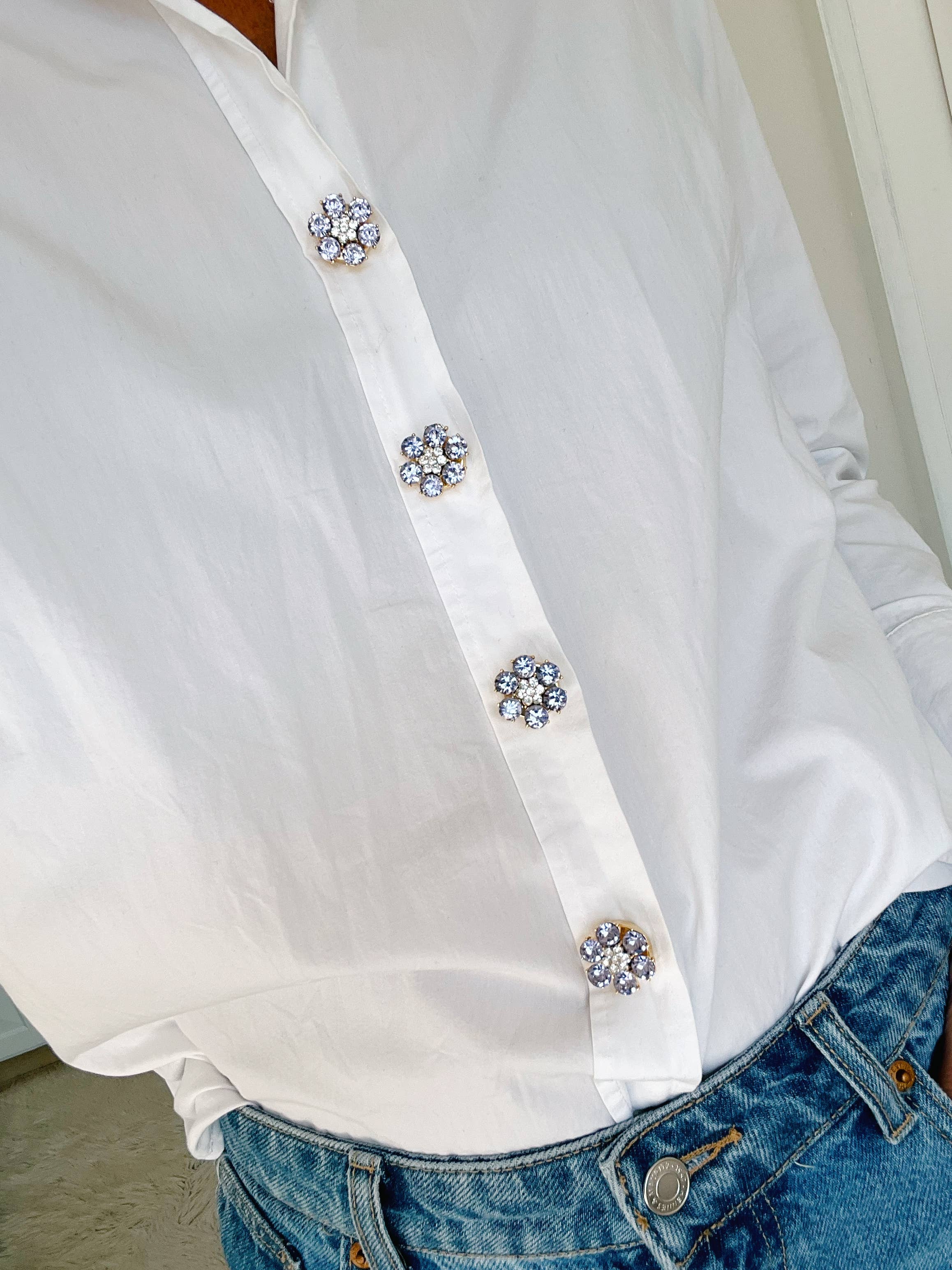 The Shoelace Brand - Vente Boutons de manchette - Hilde – Charm fleur douce violette pour boutons (6 pcs)2