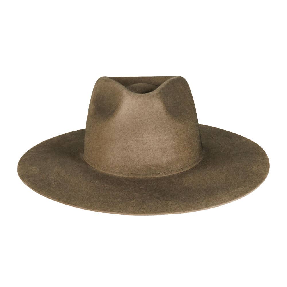 American Hat Makers - Wholesale Fedora - Unisex - 100% Wool Felt Flat Brim Fedora Hat - Style Rancher23