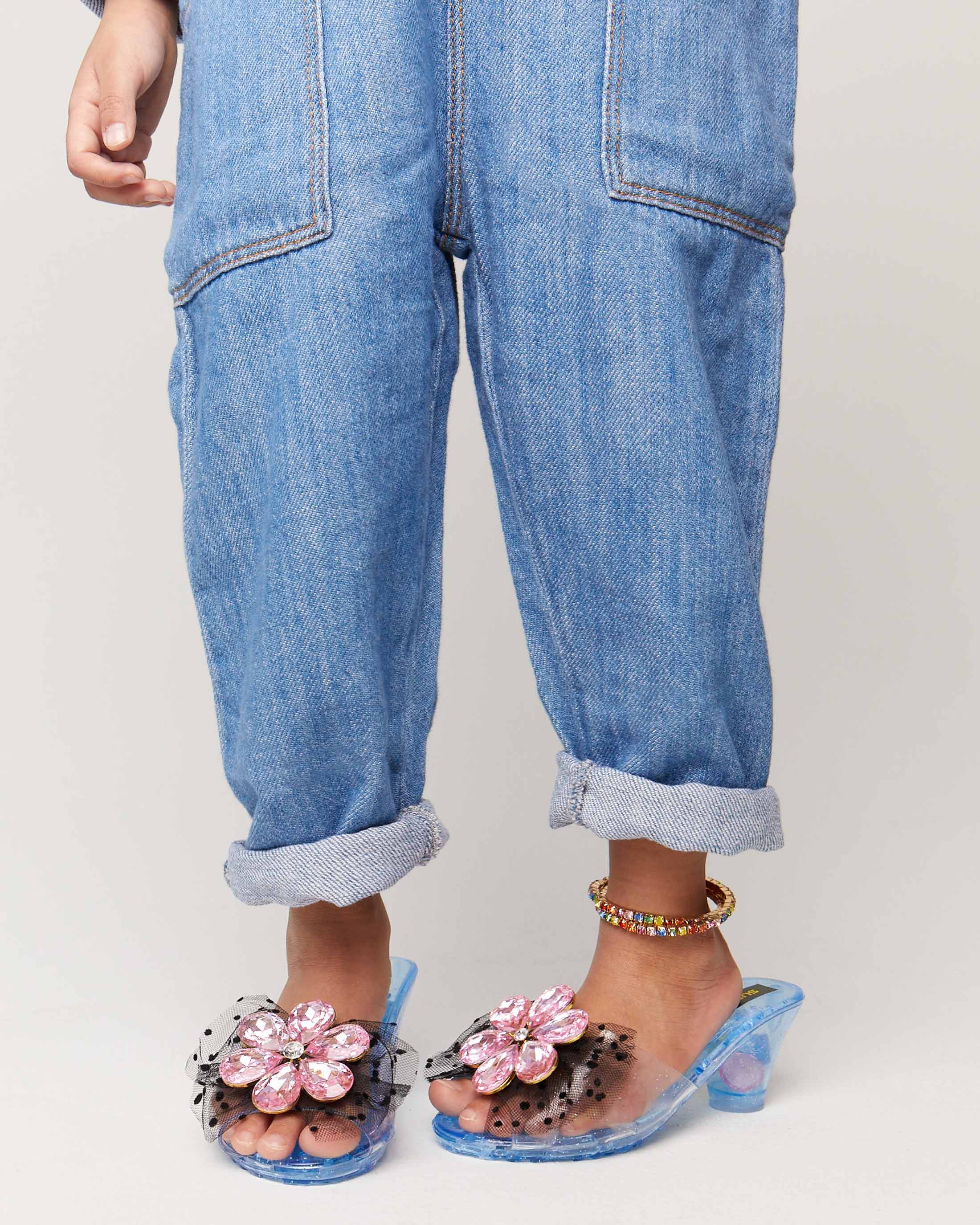 Super Smalls - Wholesale Sandals - Kids - Pink Flower Gem Play Shoes1