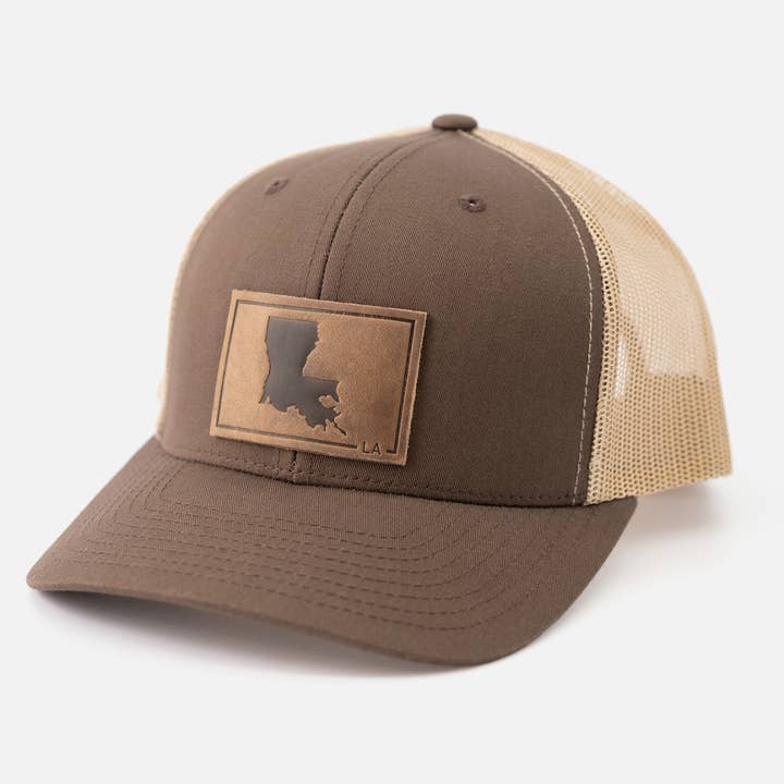Range Leather Co. - Wholesale Trucker Hat - Unisex - Louisiana Silhouette Hat | Leather Patch Trucker Hat2