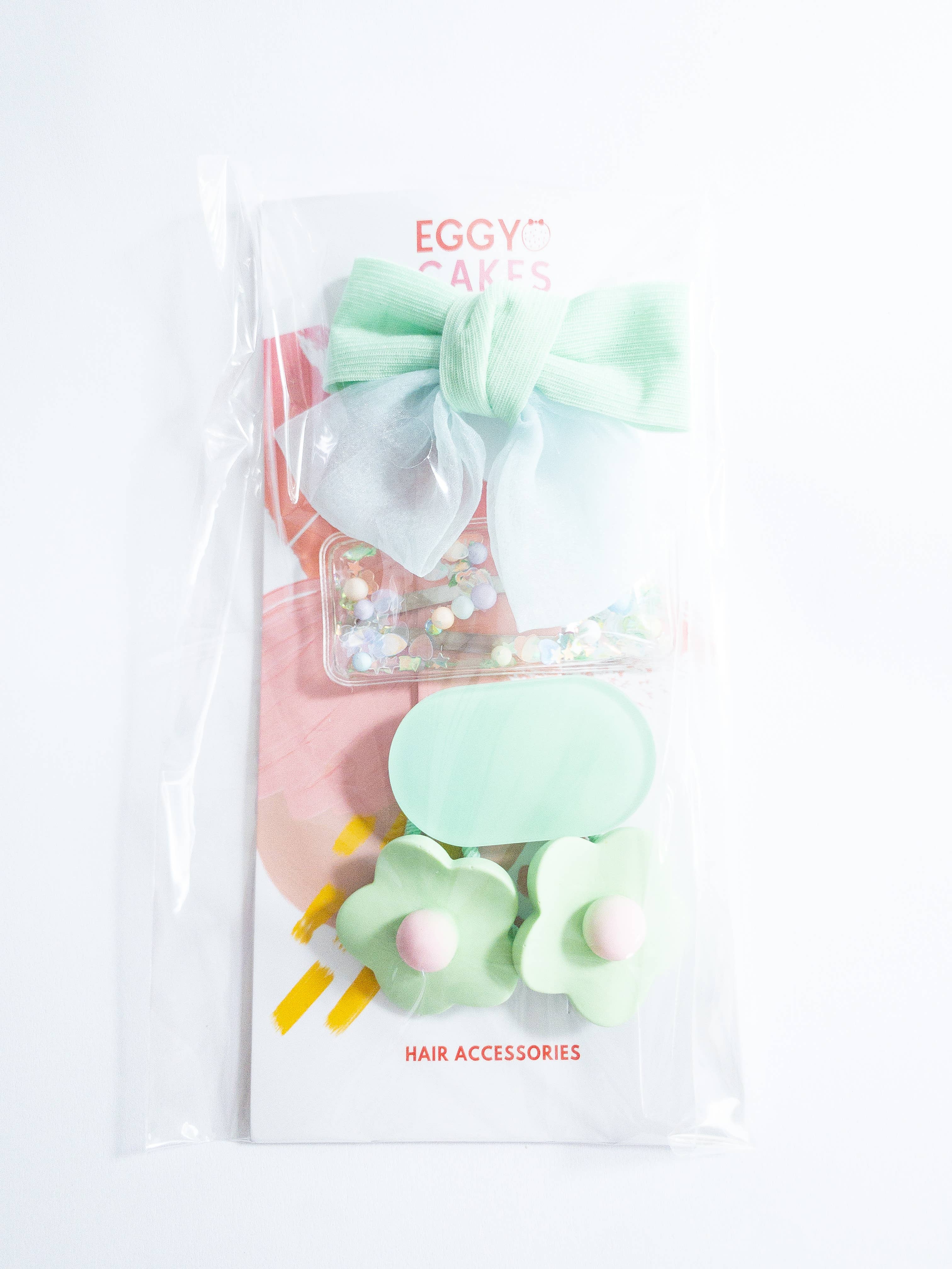 Eggy Cakes - Wholesale Haaraccessoireset - kinderen - Shay Bow and Confetti 5-delige haarclipset7