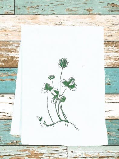 TORCHON SHAMROCK CLOVER pour la vente par Monique Perry Art